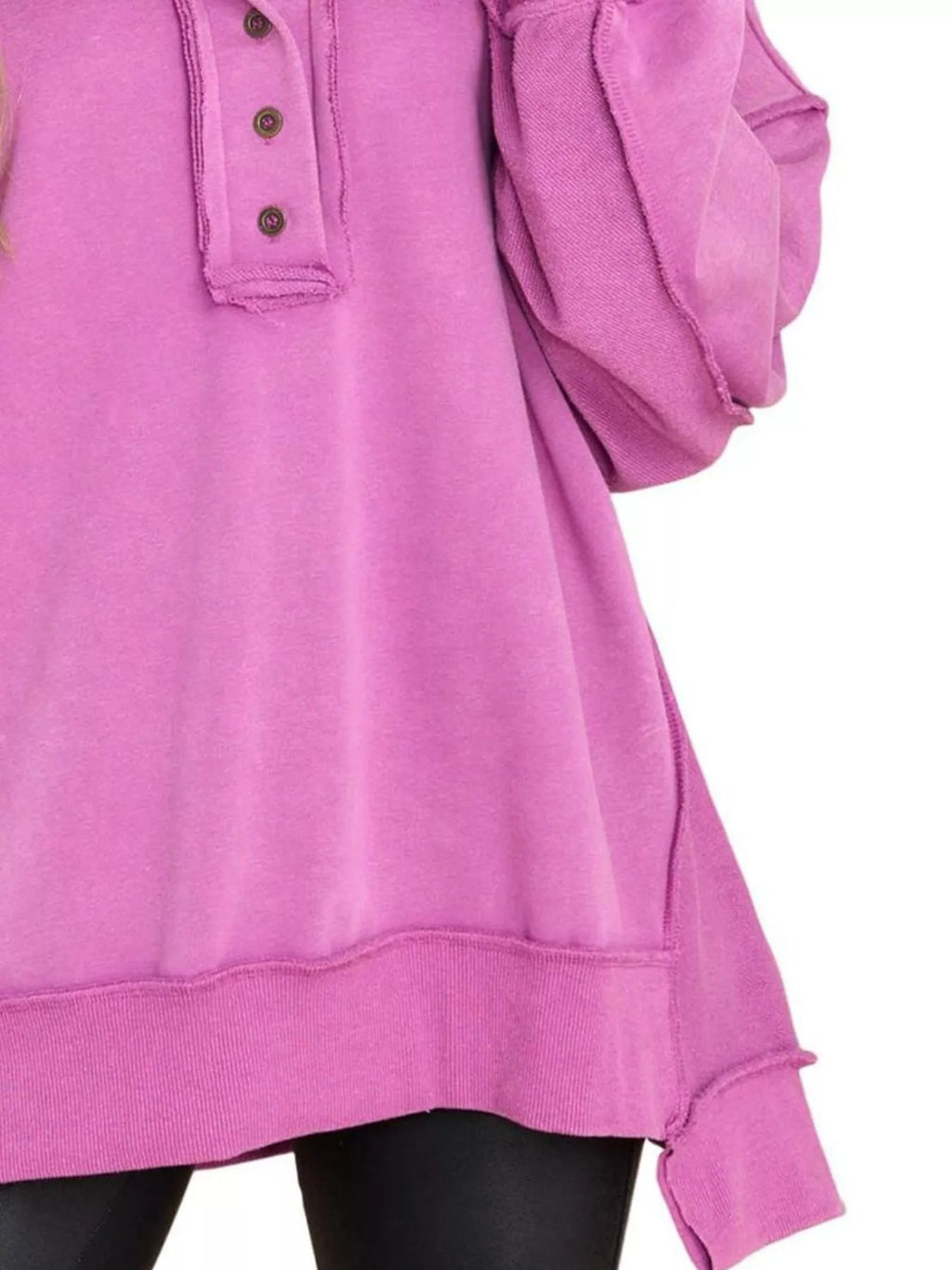 Half Snap Long Sleeve Sweatshirt