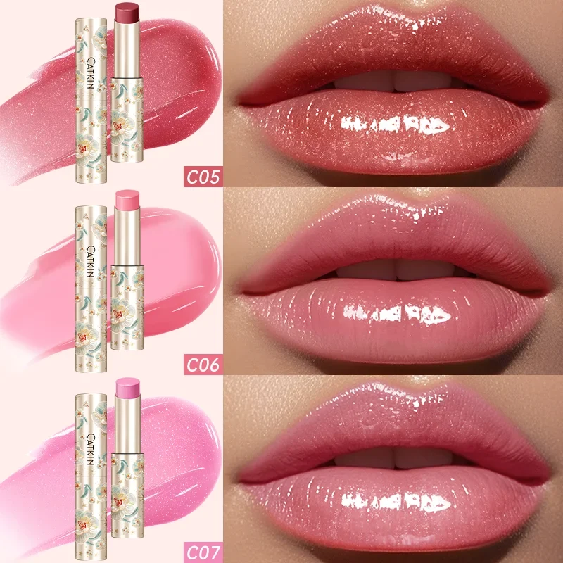 CATKIN GLOSSY LIP BALM Hydrating Lip Balm in 6 Vibrant Colors Moisturize, Protect & Soothe