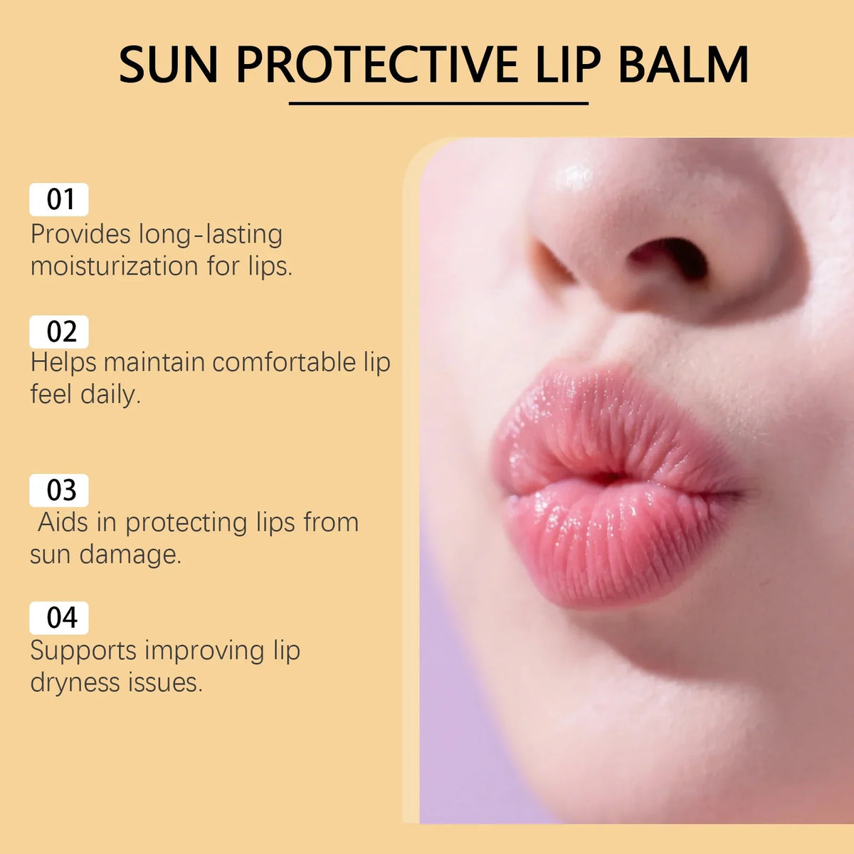 Sun Protective Lip Balm SPF50+ Hydrating Lip Sunblock Fade Lip Lines Nourishing Moisturizing Brighten with Kojic Acid Ceramide