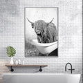 Highland Cattle Bath Canvas Wall Art