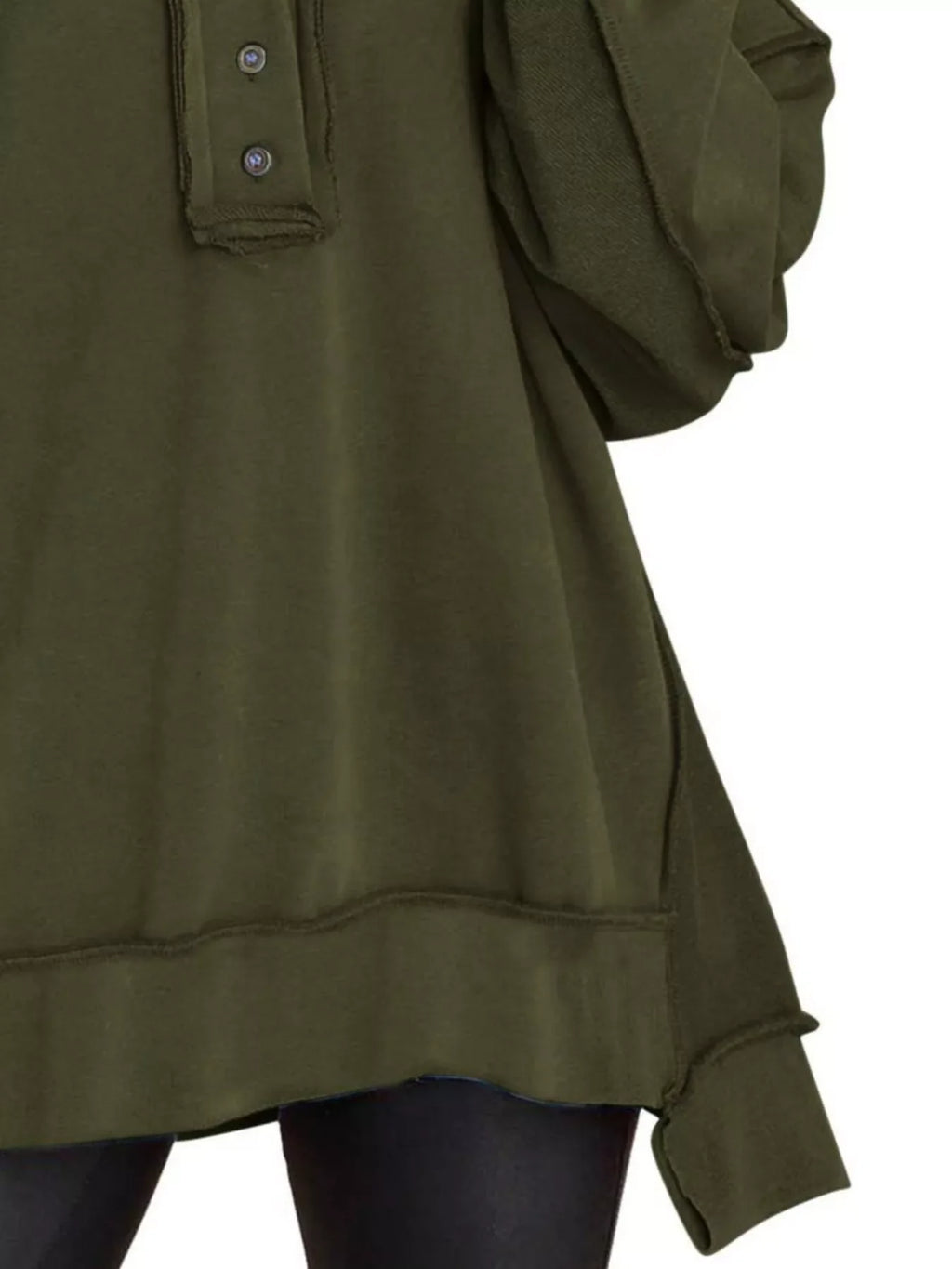 Half Snap Long Sleeve Sweatshirt