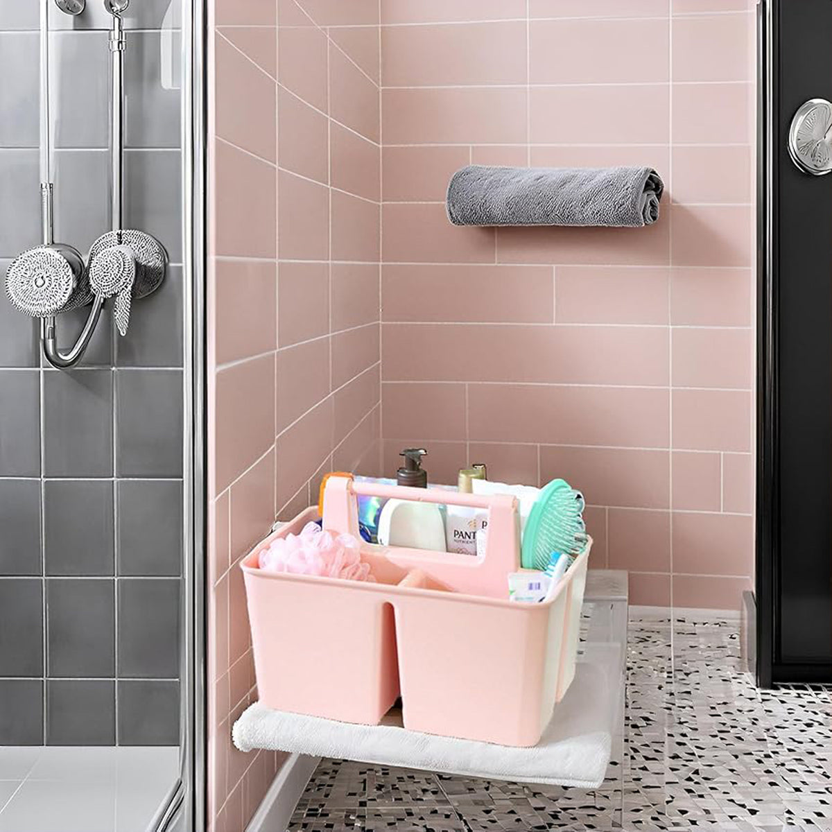 Enjoy Organizer-Shower Caddy Organizer with Handle, 3 Compartments, Portable Storage Bin for Bathroom, Dorm, Gym -Made In USA