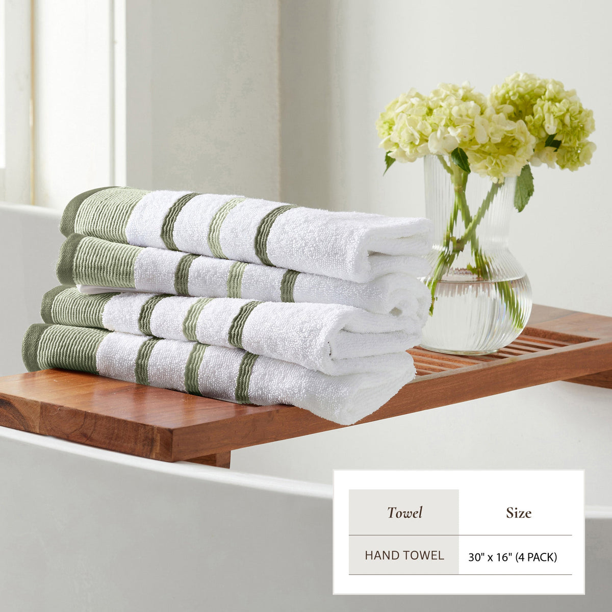 Decorative Cotton Stripe Bath Towel Set - Noelle Collection